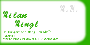 milan mingl business card